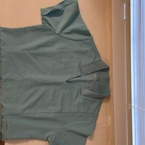 FIGS INALA SLIM TEAL SCRUB TOP